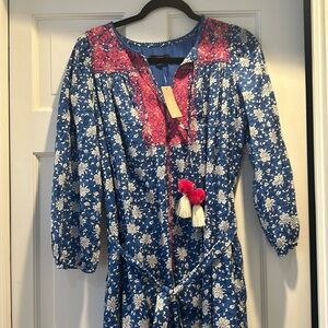 NWT J. Crew Fully Lined Boho Long Dress. Sz XS Brand New!